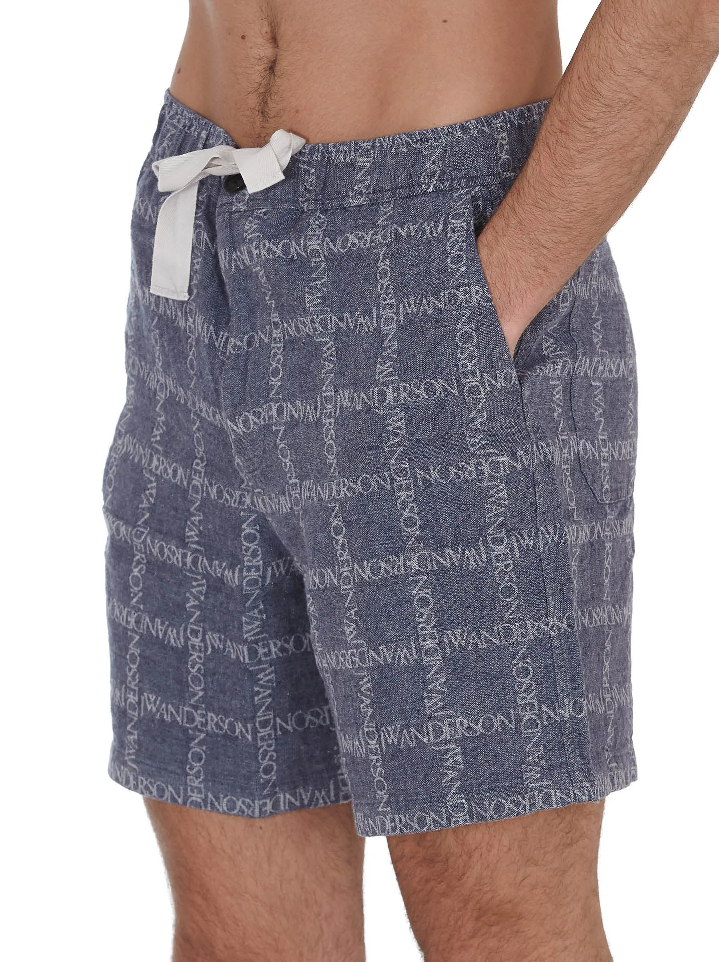 JW Anderson All-Over Logo Print Wide Leg Shorts