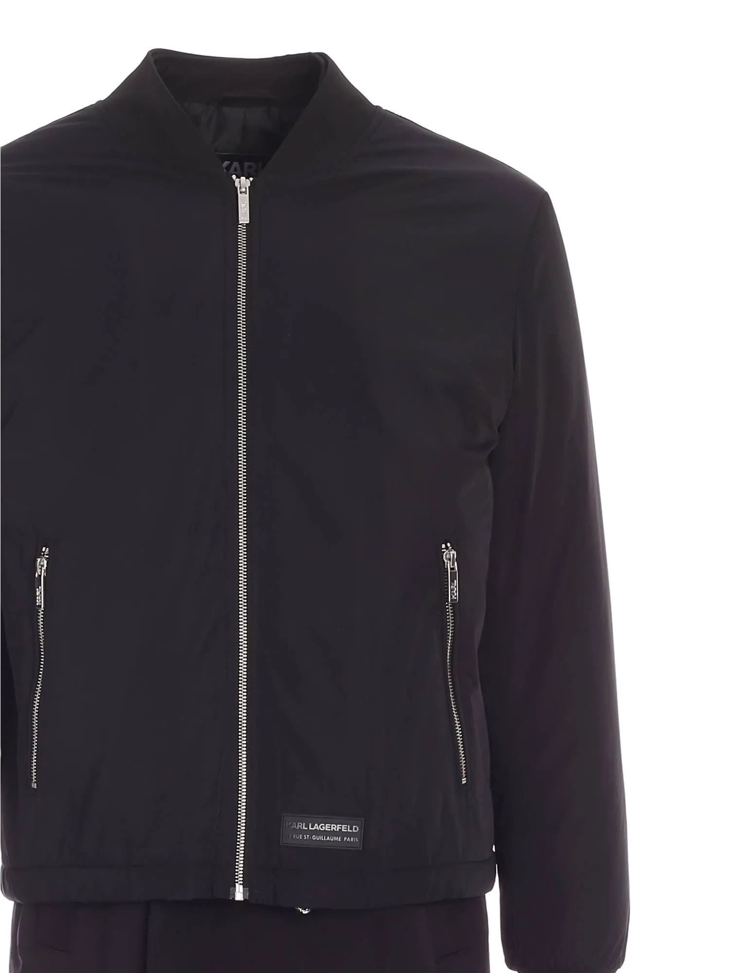 Karl Lagerfeld Double-Breasted Bomber Trench Coat