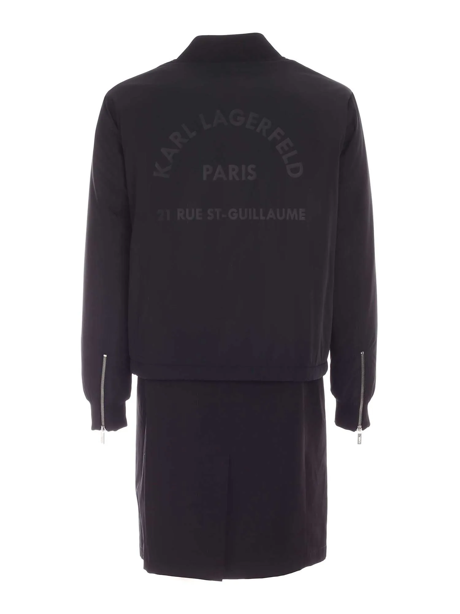 Karl Lagerfeld Double-Breasted Bomber Trench Coat