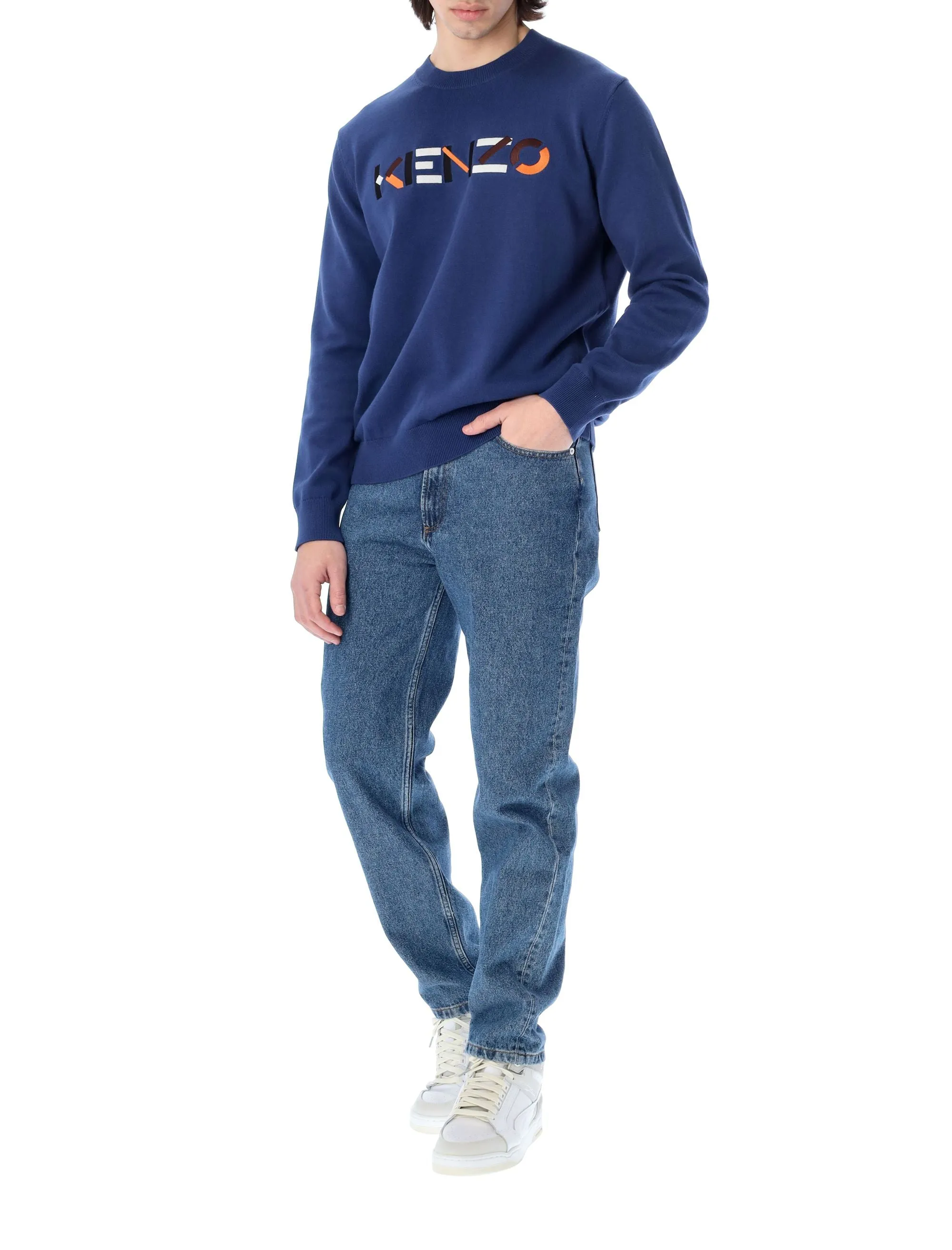 Kenzo Logo Ribbed Crewneck Sweater
