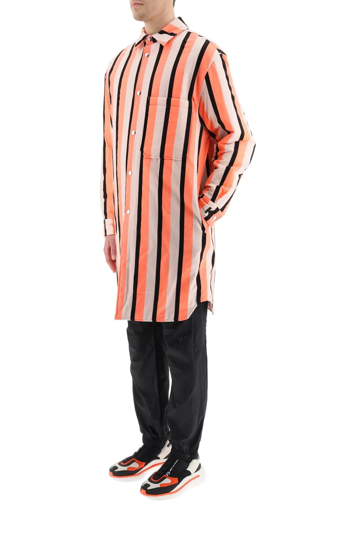 Kenzo Striped Padded Long Coat