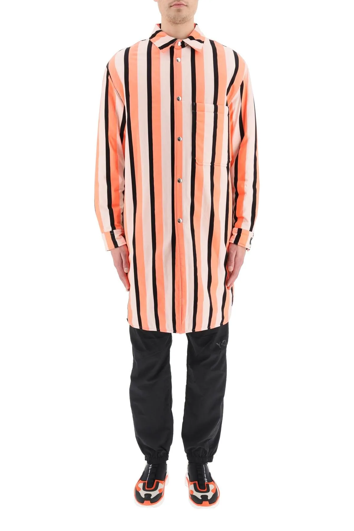Kenzo Striped Padded Long Coat