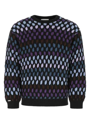 Koch Colour-Block Knitted Crewneck Jumper