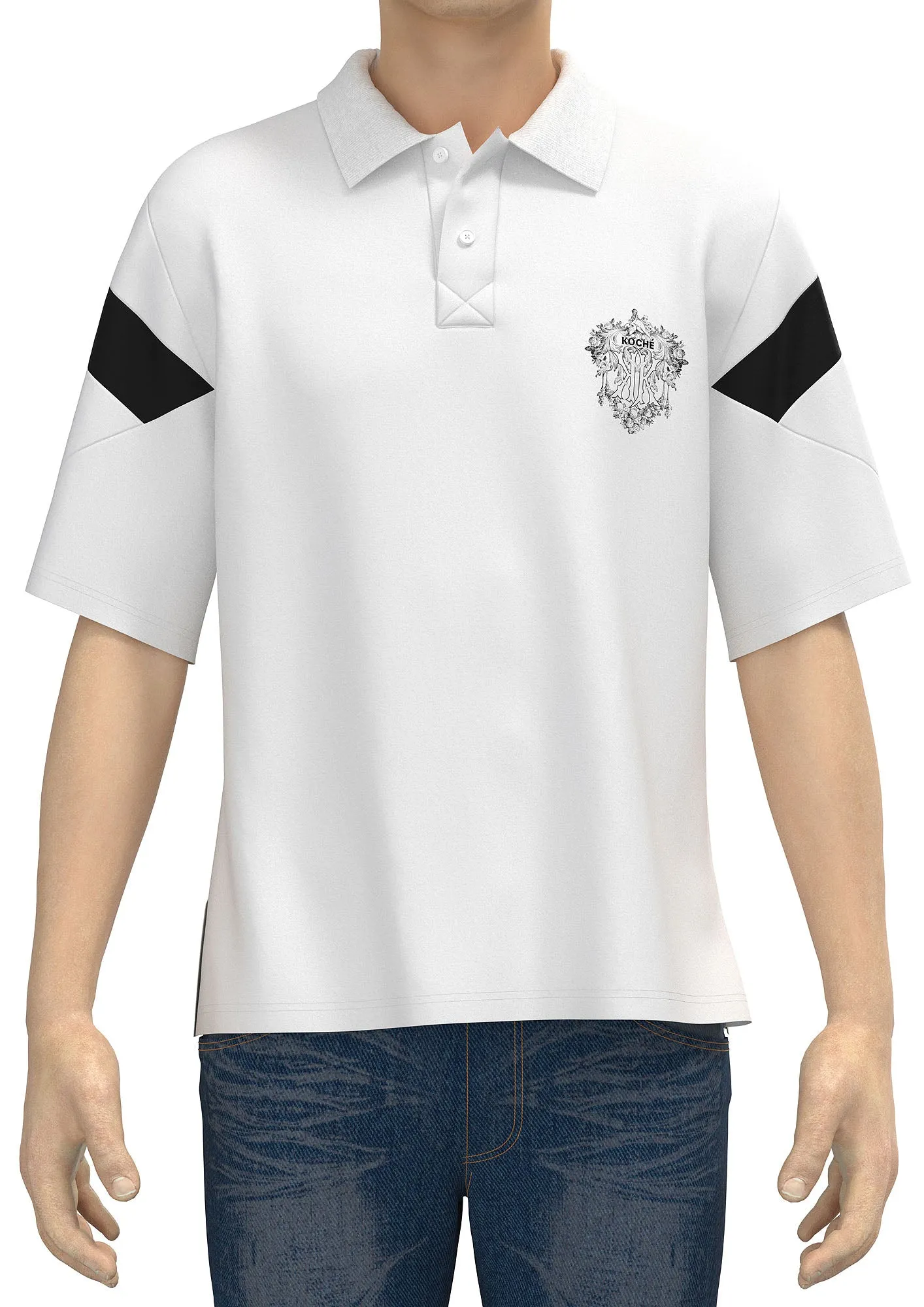 Koch Logo Printed Short-Sleeved Polo Shirt