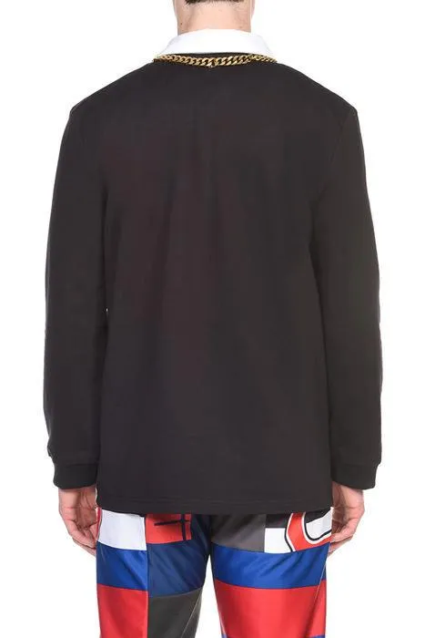 Koch Long Sleeved Patchwork Polo Shirt
