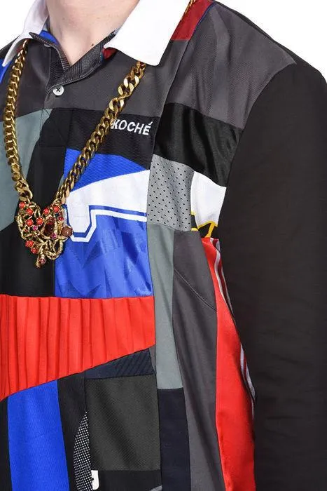 Koch Long Sleeved Patchwork Polo Shirt
