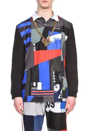 Koch Long Sleeved Patchwork Polo Shirt