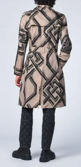 Koch Monogram Spray Printed Trench Coat