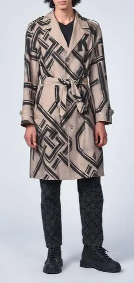 Koch Monogram Spray Printed Trench Coat