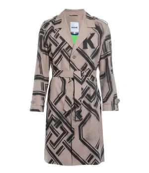 Koch Monogram Spray Printed Trench Coat