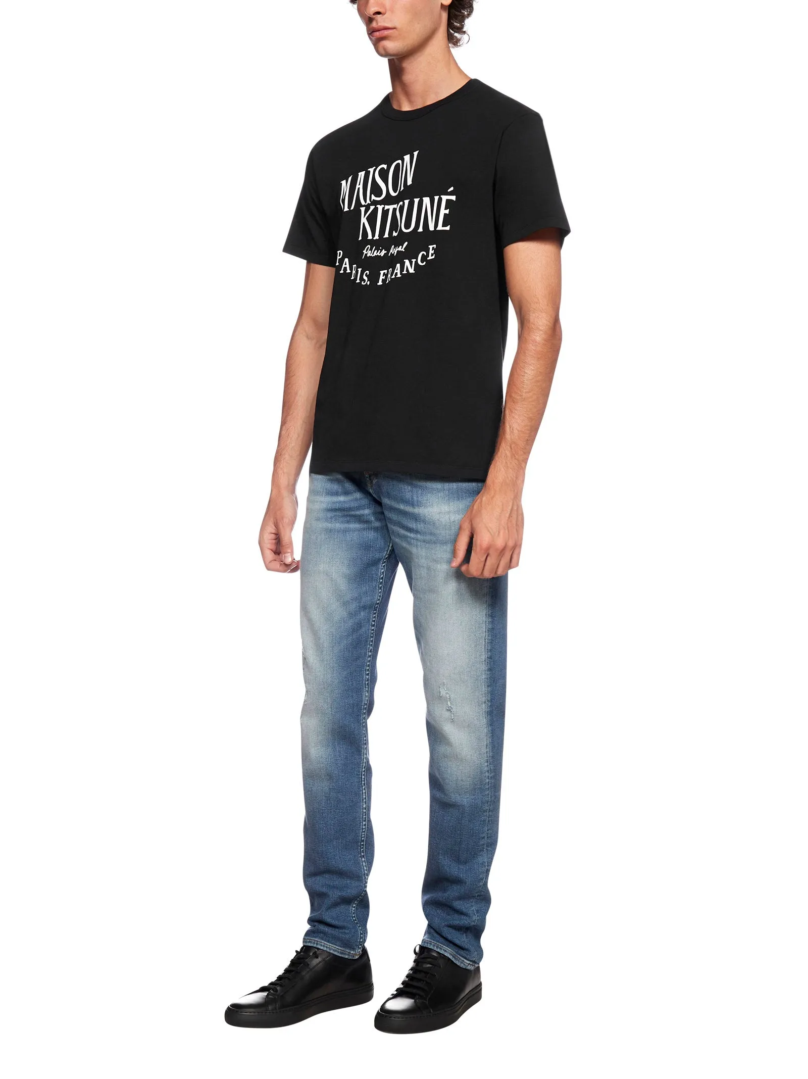 Maison Kitsun Logo Print Crewneck T-Shirt