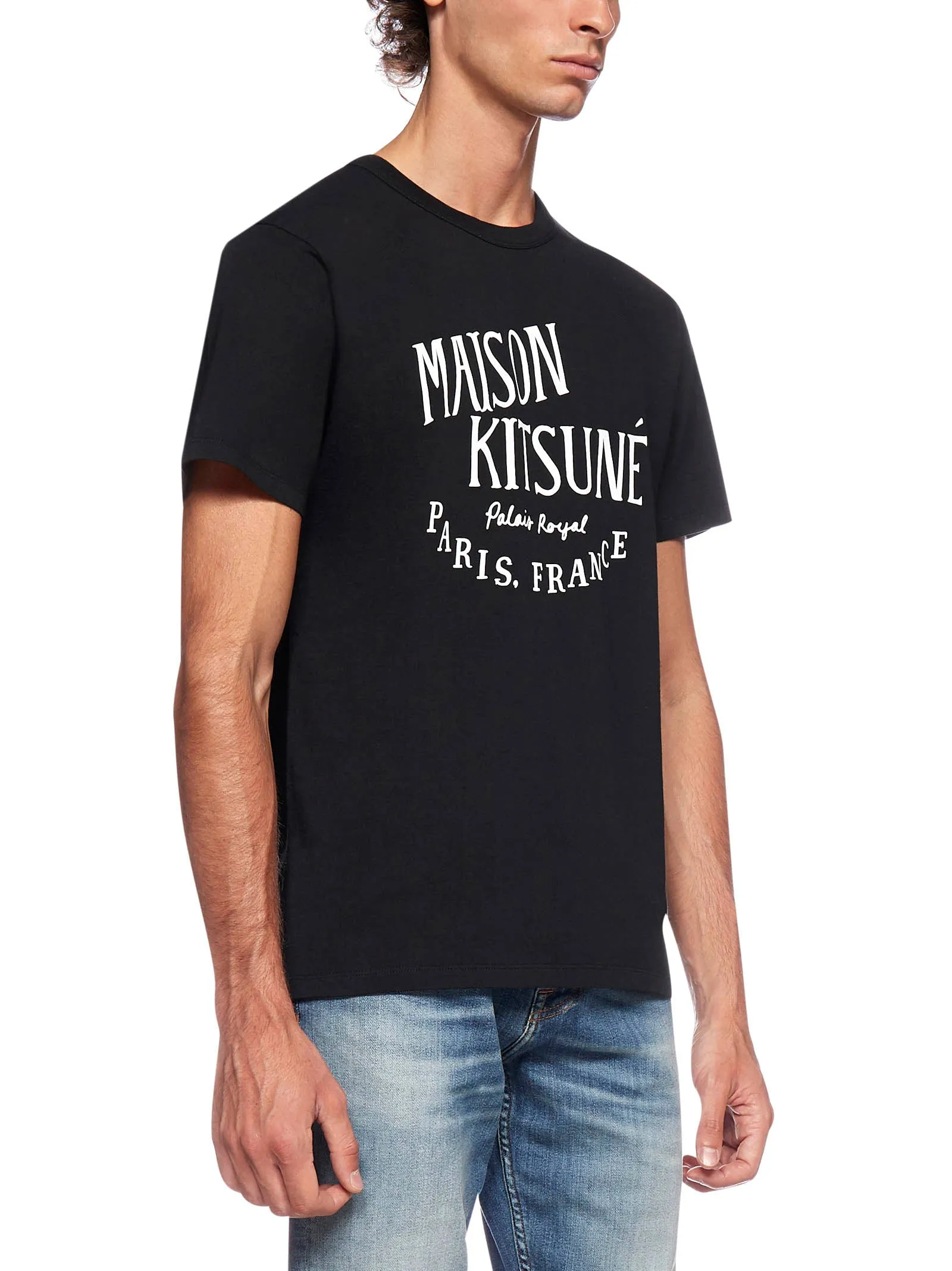 Maison Kitsun Logo Print Crewneck T-Shirt