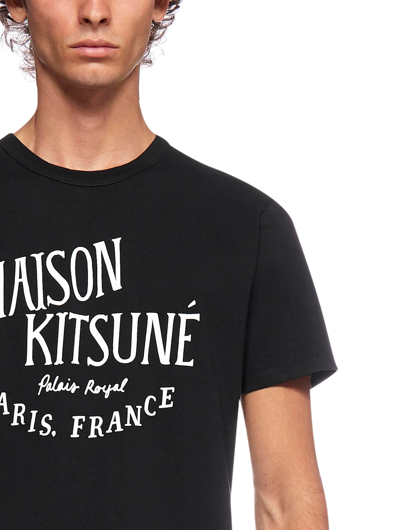 Maison Kitsun Logo Print Crewneck T-Shirt