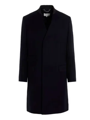 Maison Margiela Collarless Single Breasted Coat