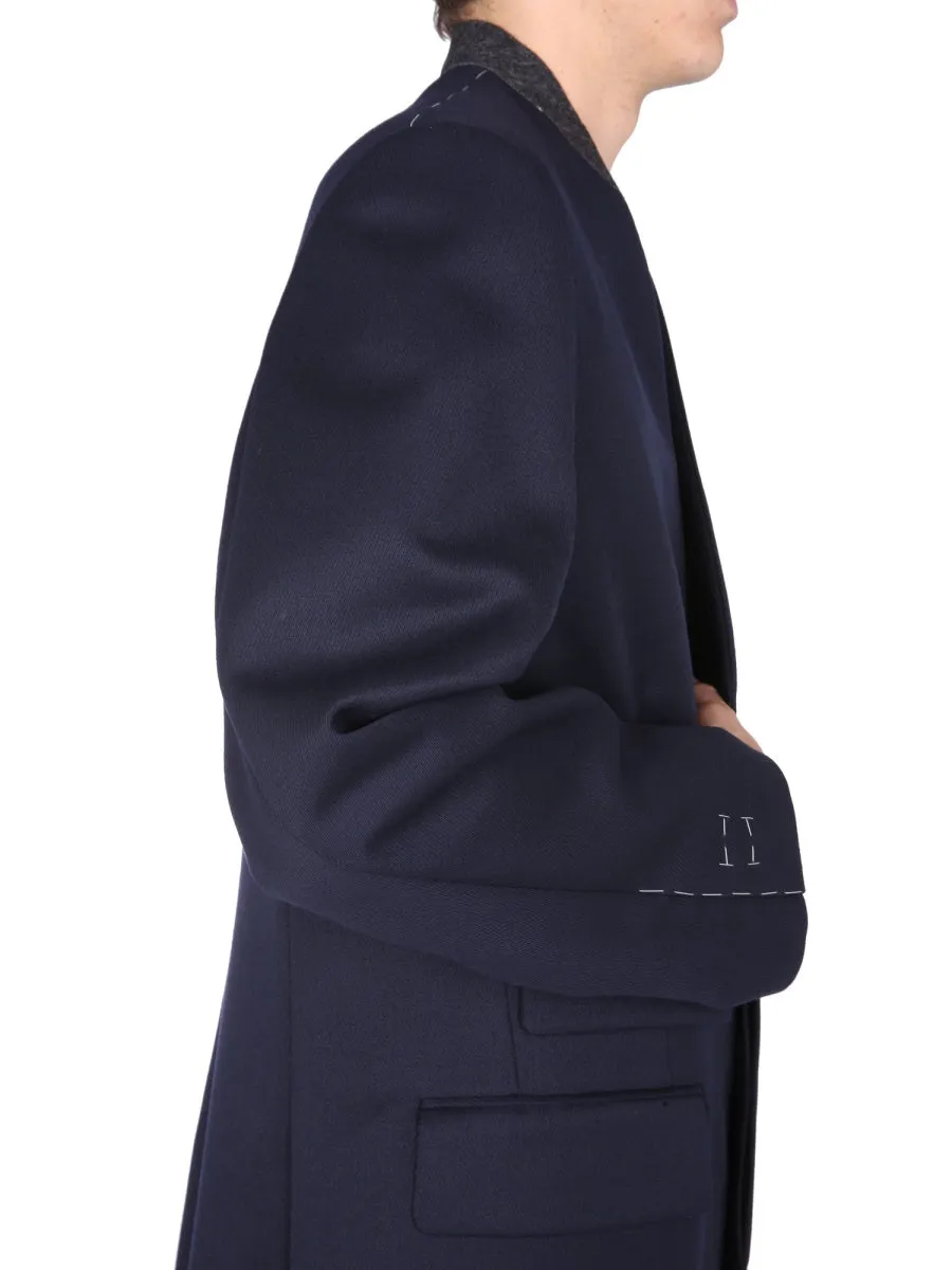 Maison Margiela Collarless Single Breasted Coat
