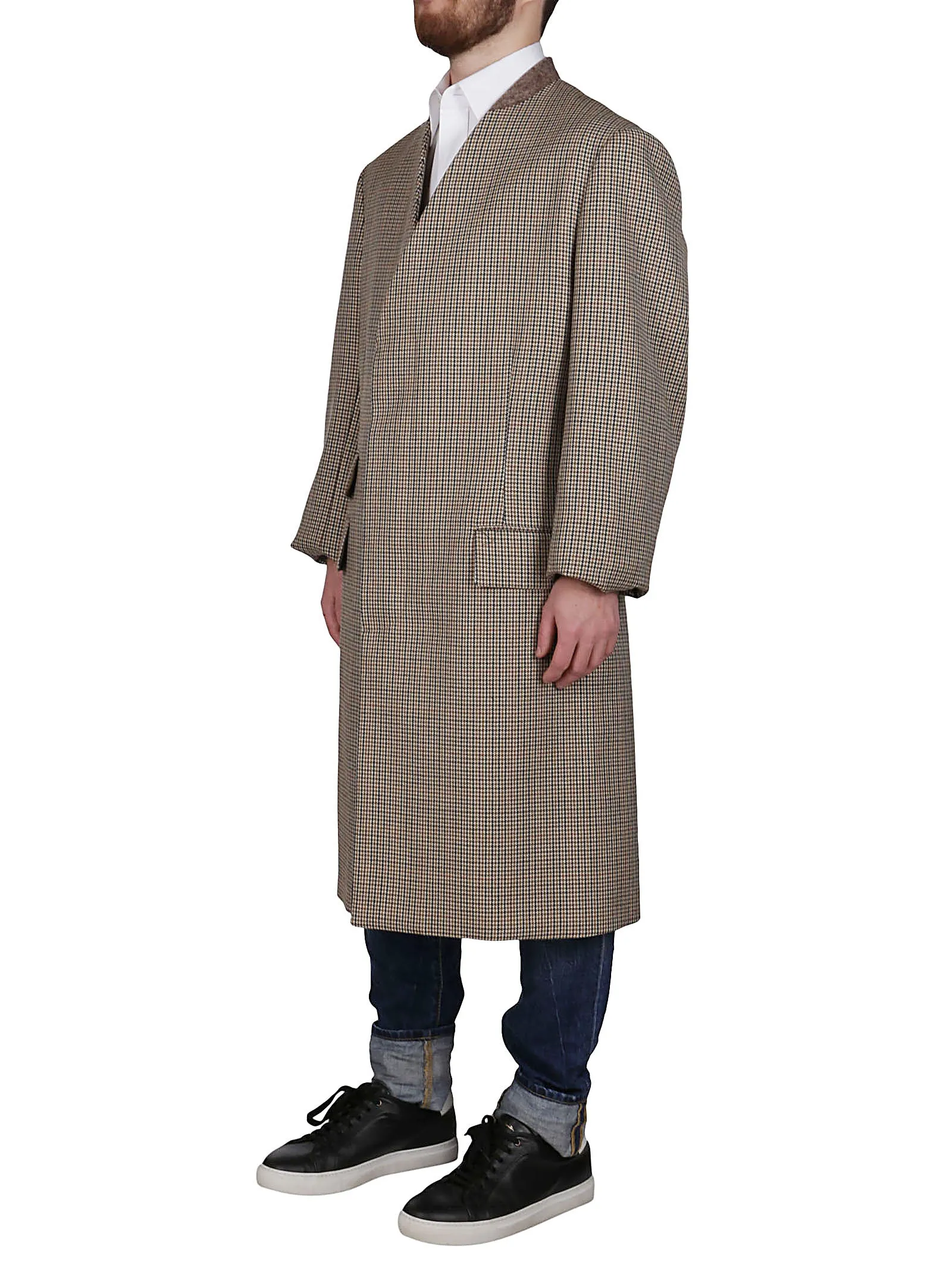 Maison Margiela Flap-Pocket Collarless Coat