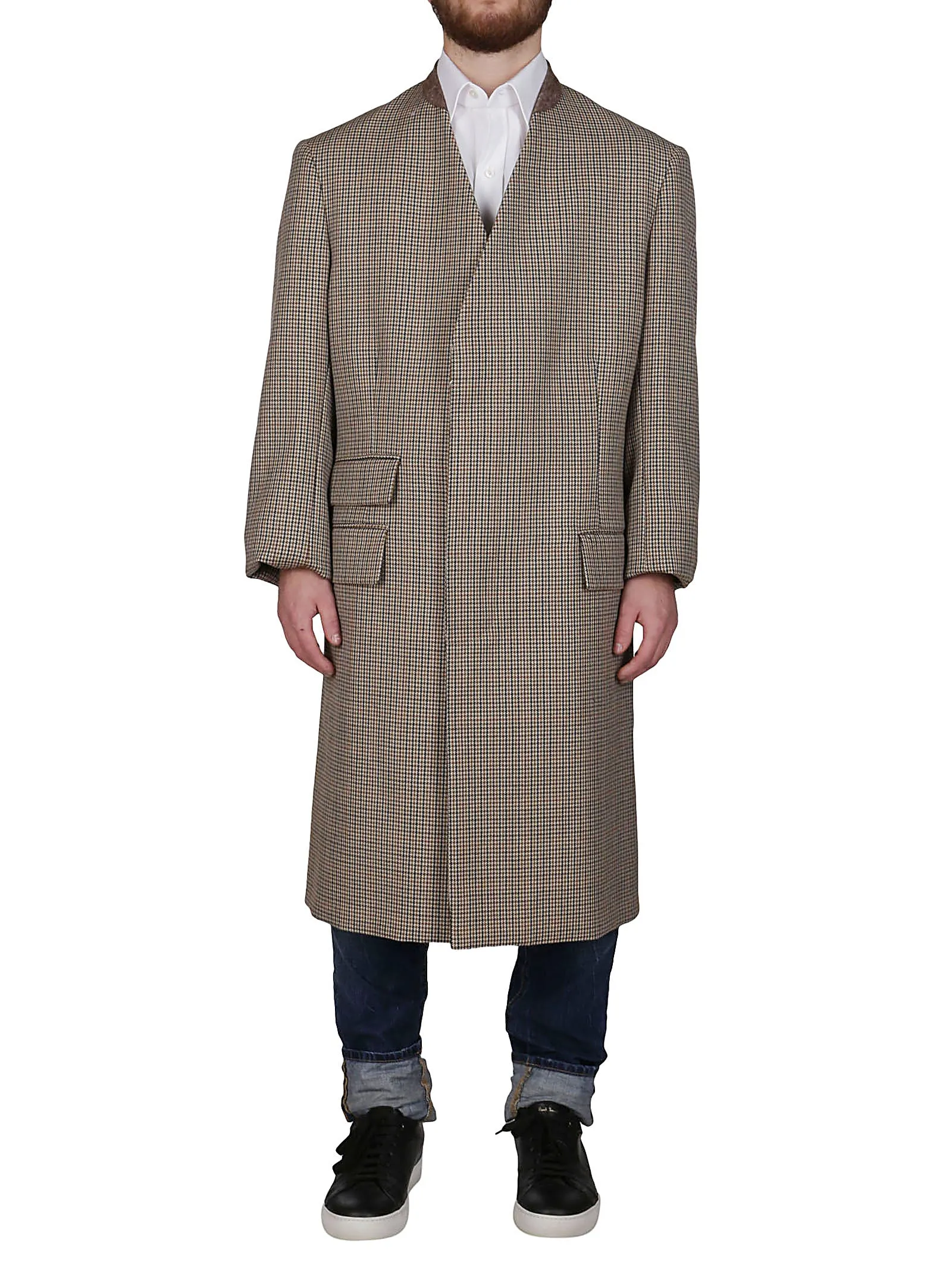 Maison Margiela Flap-Pocket Collarless Coat