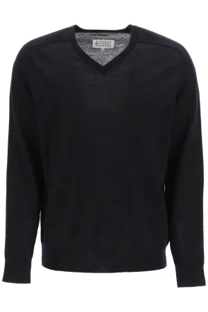 Maison Margiela Ribbed Hem Elbow Patch Sweater