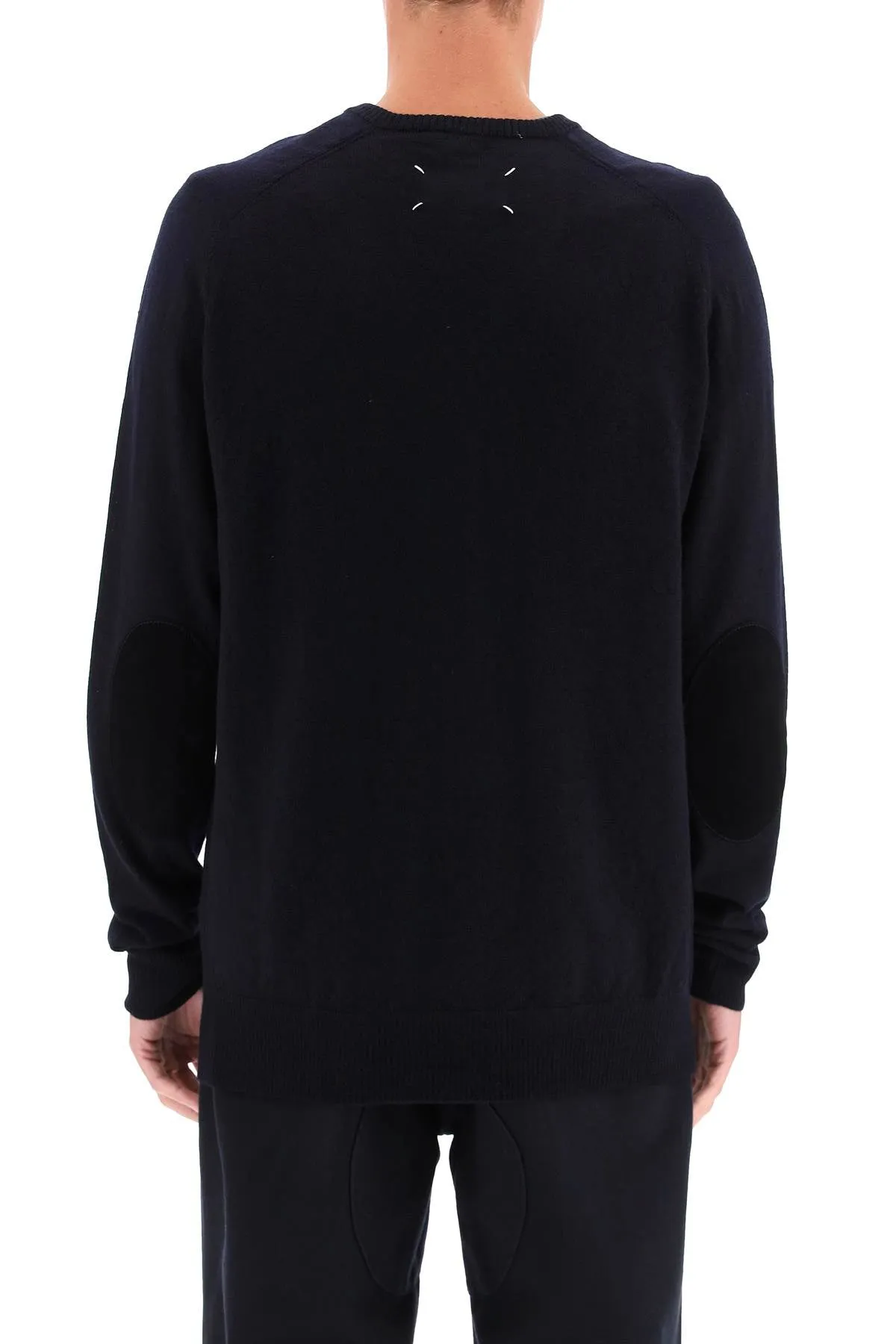 Maison Margiela Ribbed Hem Elbow Patch Sweater