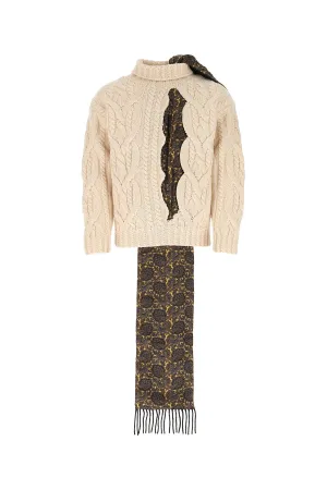Maison Margiela Scarf Detail Knit Sweater