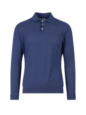 Malo Long Sleeved Knitted Polo Shirt