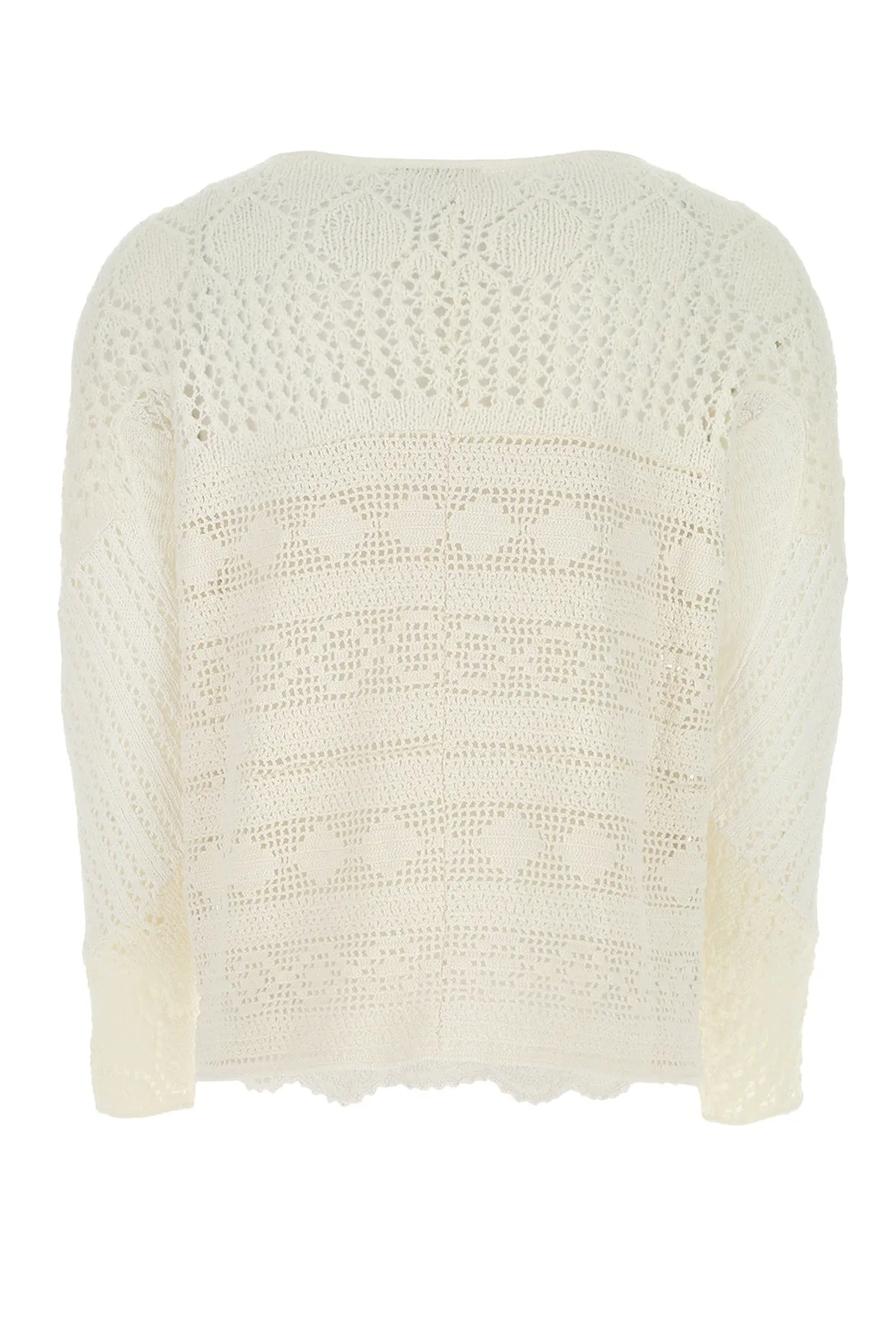 Marine Serre Crochet Round-Neck Sweater