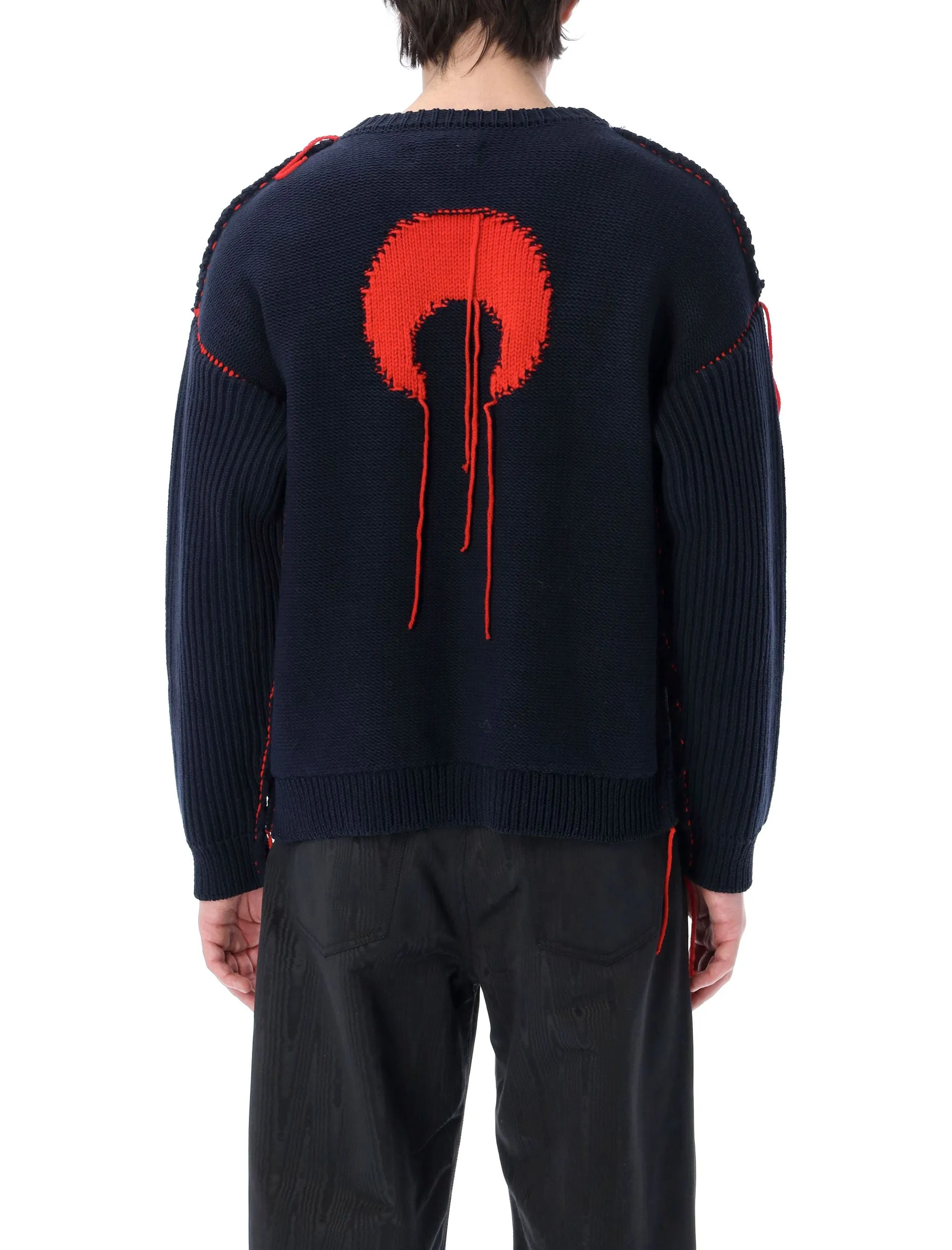 Marine Serre Distressed Moon Knitted Jumper