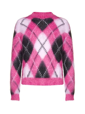 Marni Argyle Check Knitted Crewneck Jumper