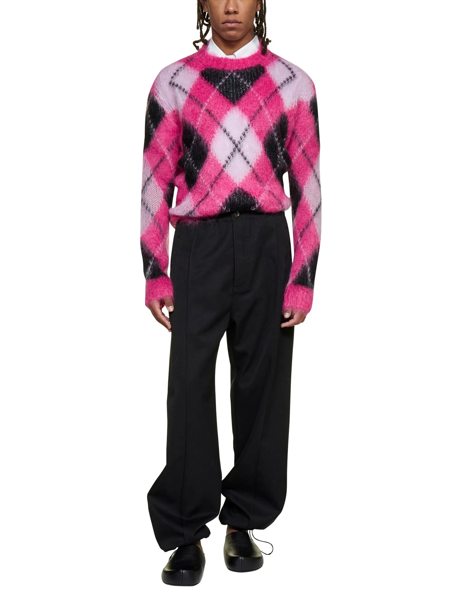 Marni Argyle Check Knitted Crewneck Jumper