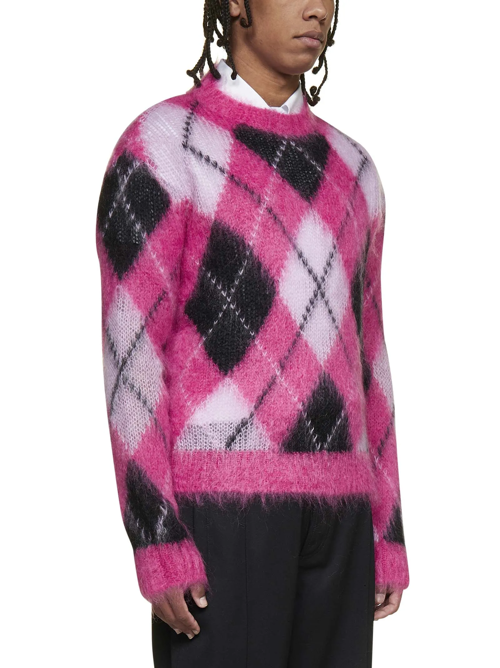 Marni Argyle Check Knitted Crewneck Jumper