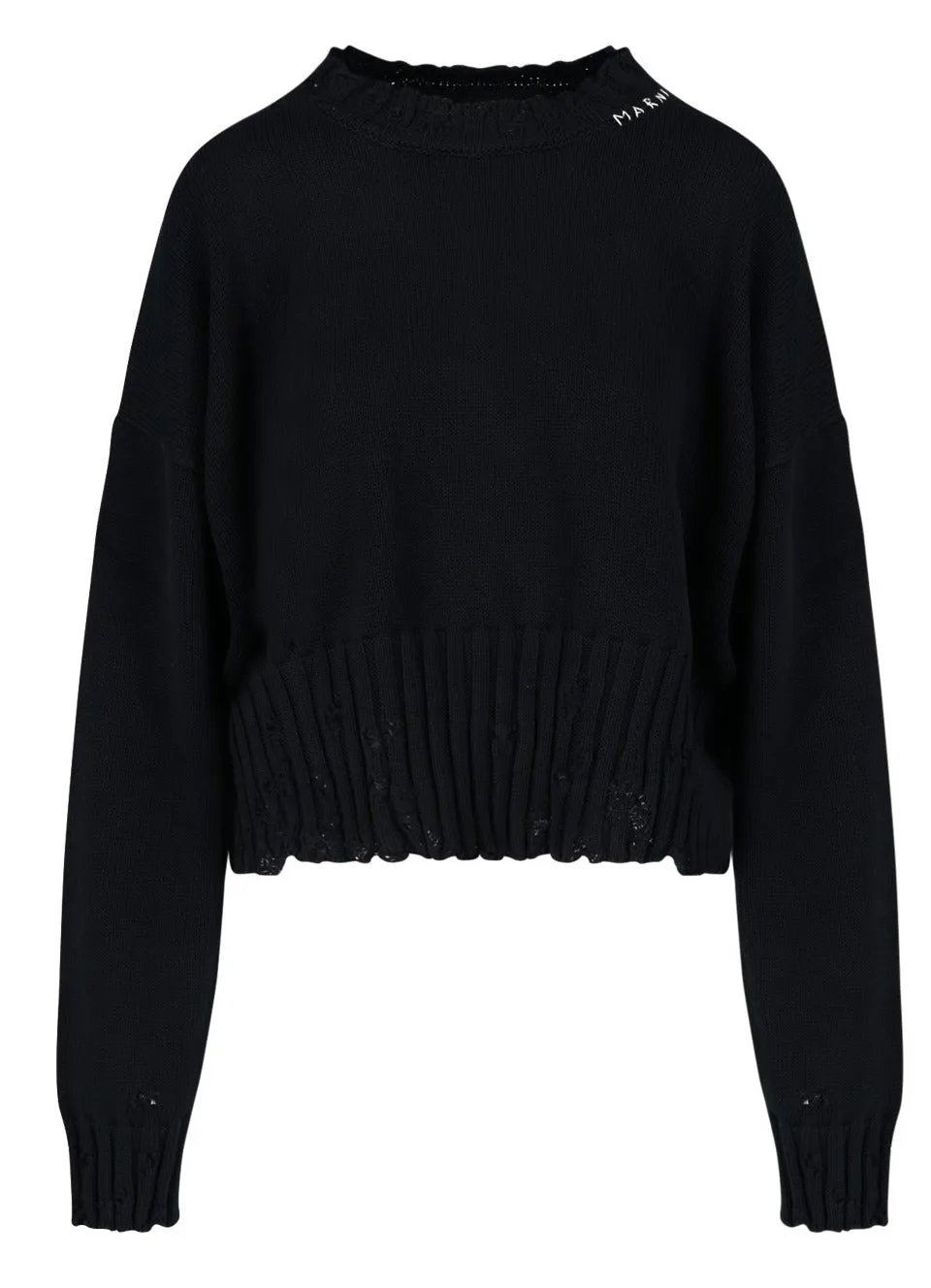 Marni Logo Embroidered Mockneck Sweater