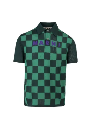 Marni Short-Sleeved Checked Polo Shirt