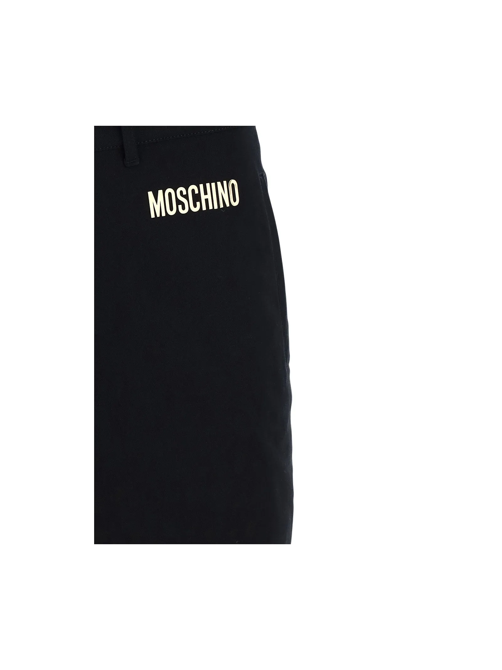 Moschino Button Detailed Logo Plaque Shorts