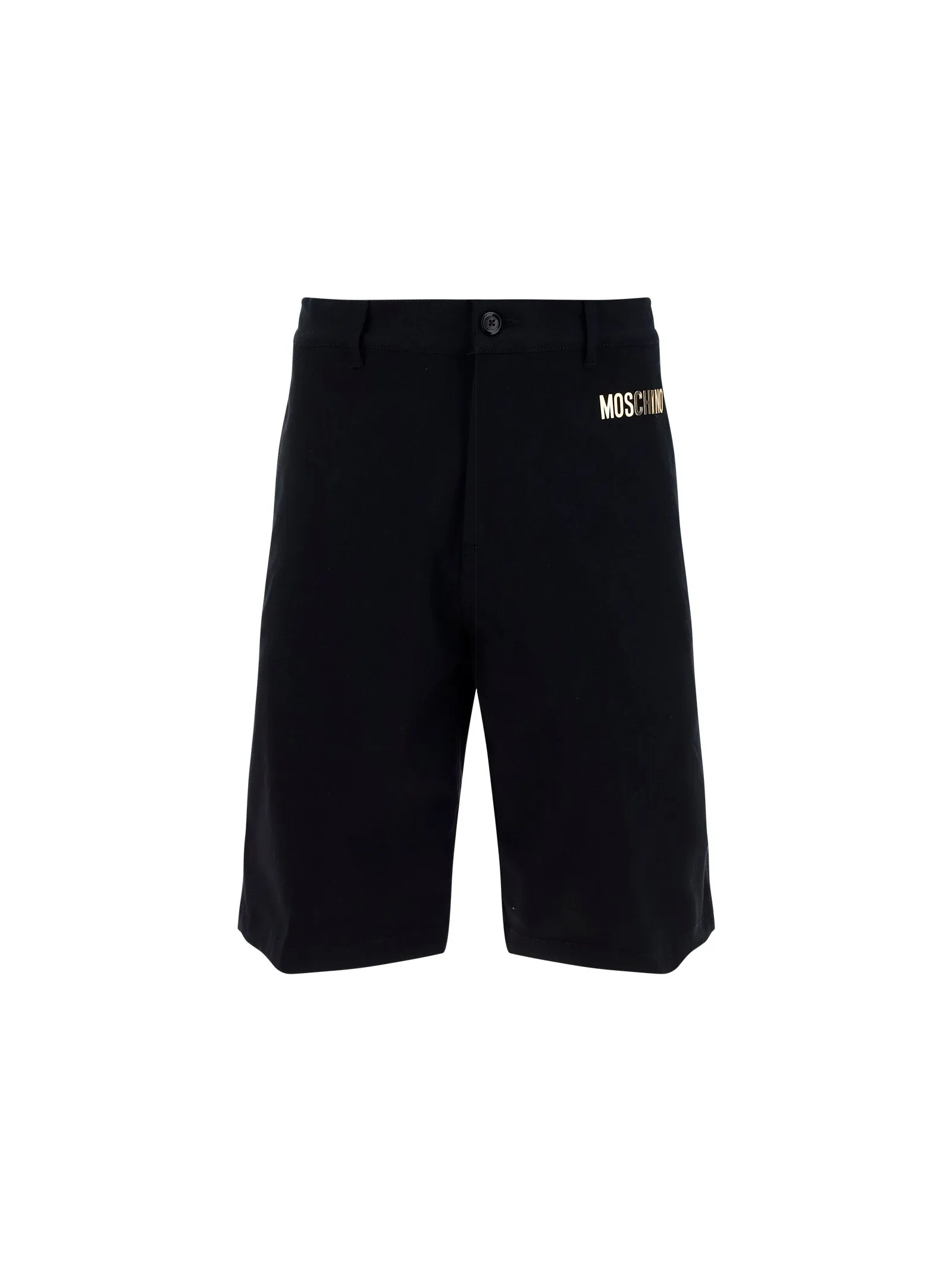 Moschino Button Detailed Logo Plaque Shorts