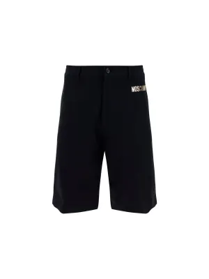 Moschino Button Detailed Logo Plaque Shorts