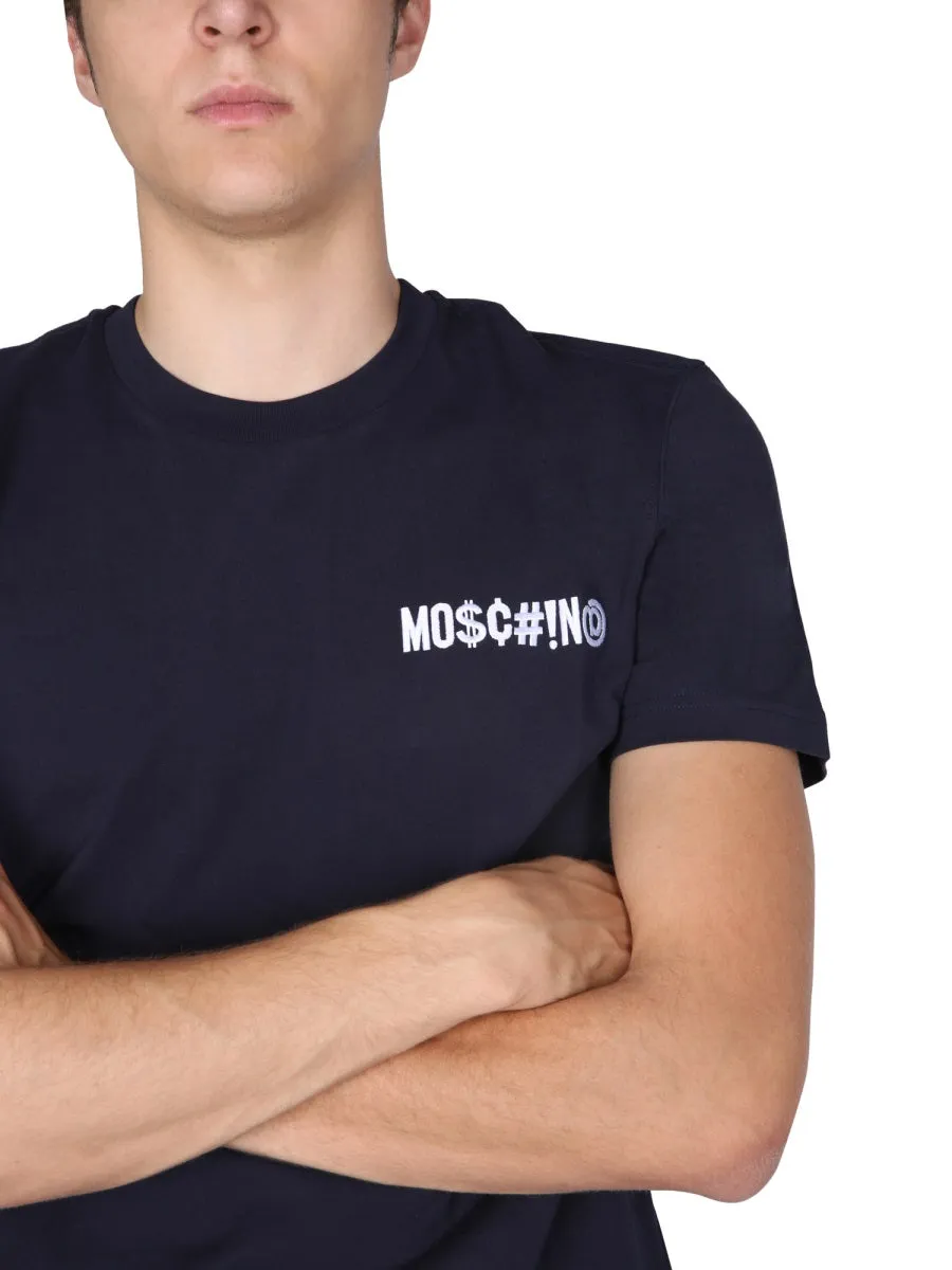 Moschino Logo Embroidered Crewneck T-Shirt