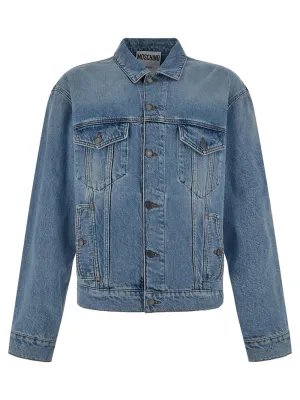 Moschino Logo Embroidered Denim Jacket
