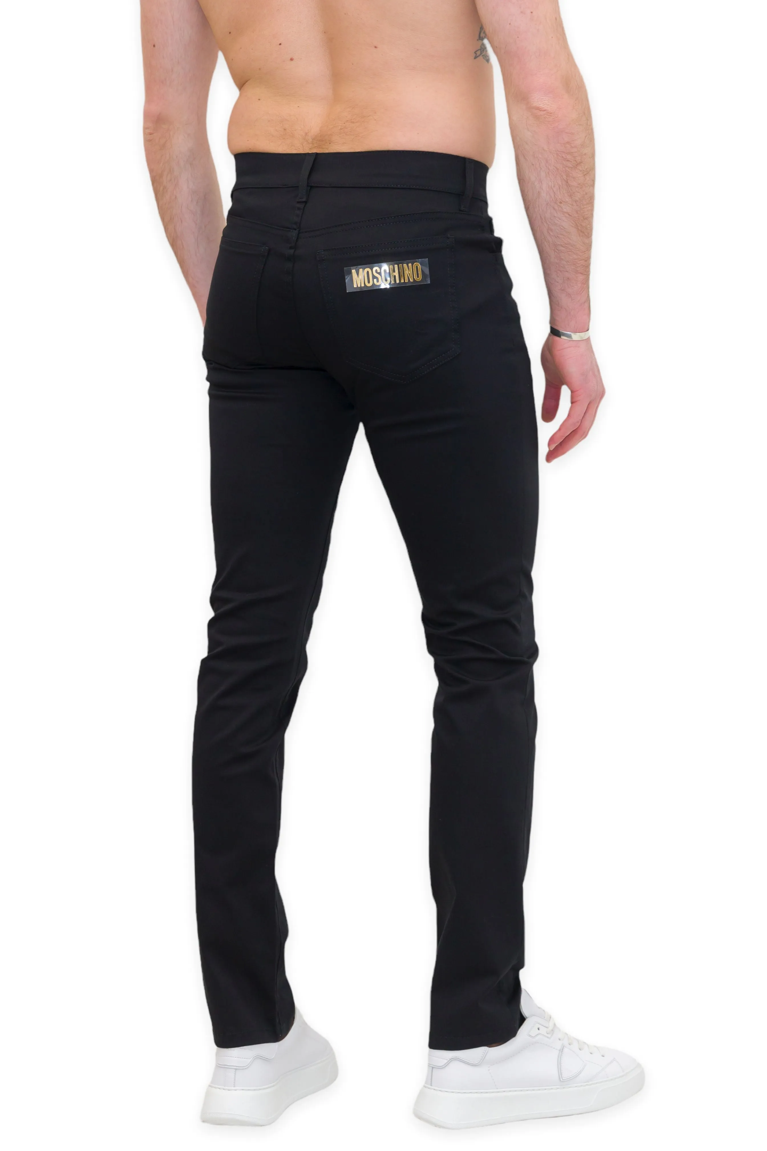 Moschino Logo Patch Slim-Fit Jeans