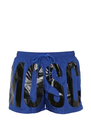 Moschino Logo Print Drawstring Swim Shorts