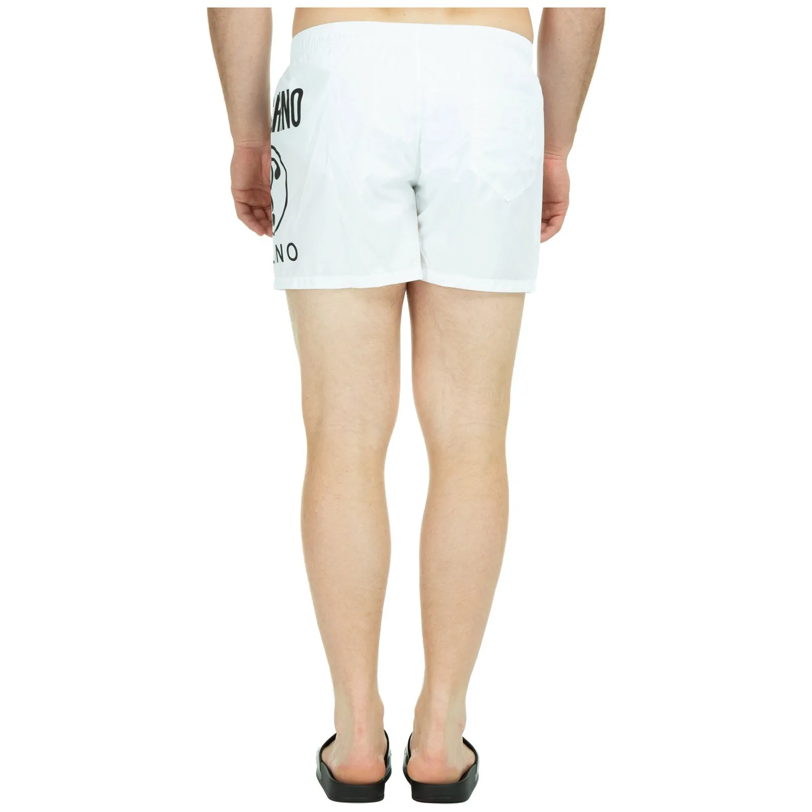Moschino Logo Print Drawstring Swim Trunks