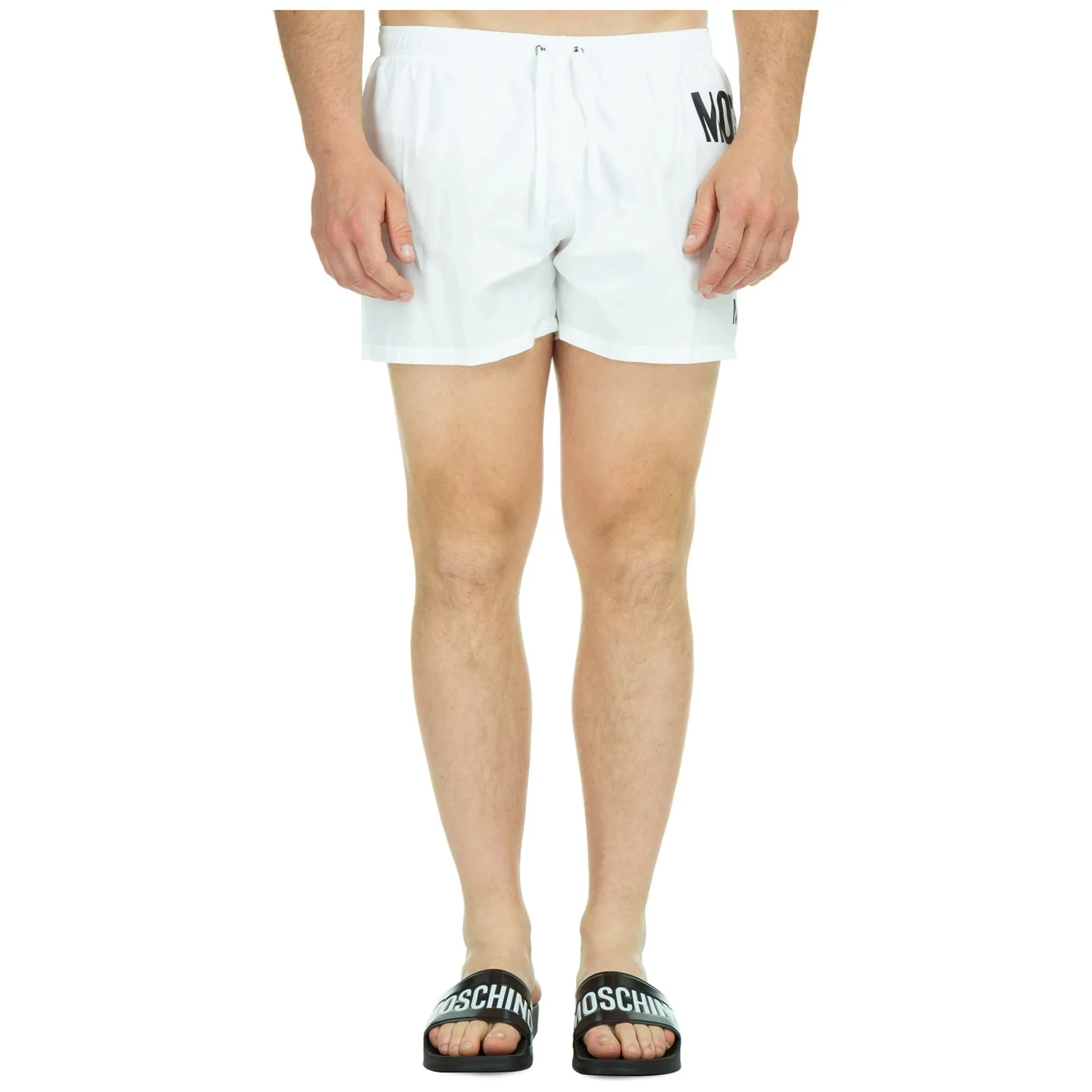 Moschino Logo Print Drawstring Swim Trunks