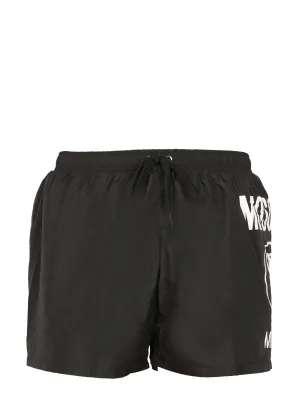 Moschino Logo Print Drawstring Swim Trunks