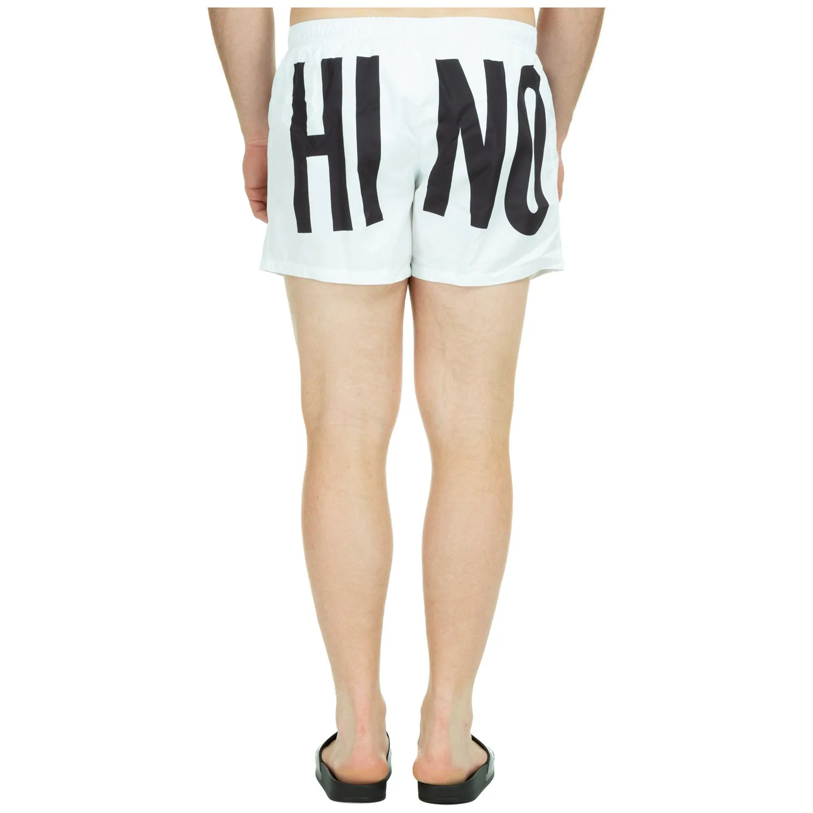 Moschino Logo Print Drawstring Swim Trunks