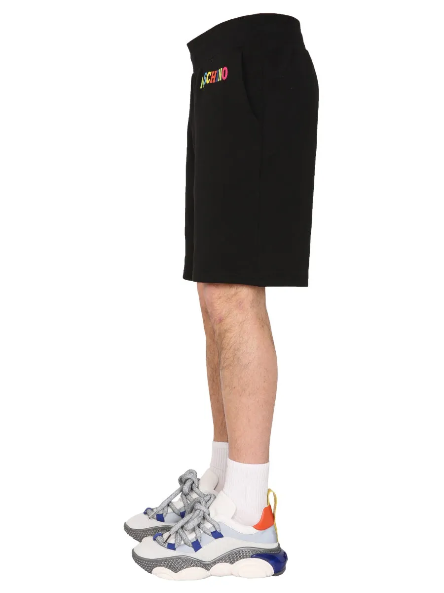 Moschino Logo Printed Elasticated Waist Shorts