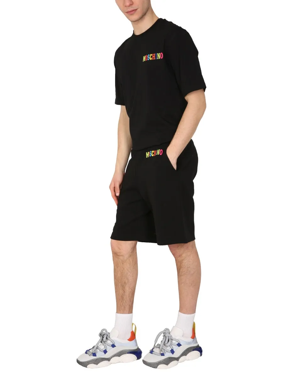 Moschino Logo Printed Elasticated Waist Shorts
