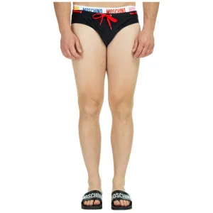 Moschino Logo Waistband Drawstring Swim Trunks