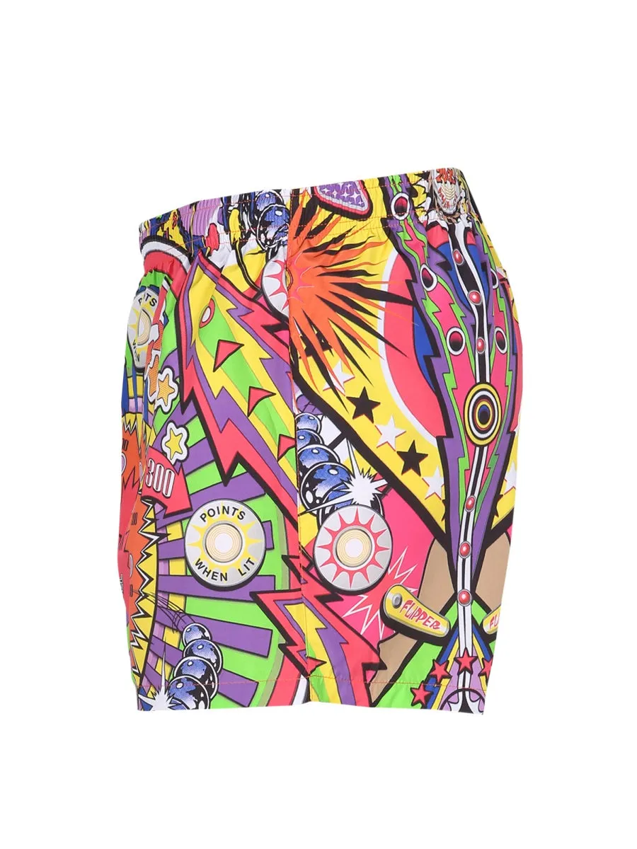 Moschino Pinball Allover Graphic Printed Swim Shorts