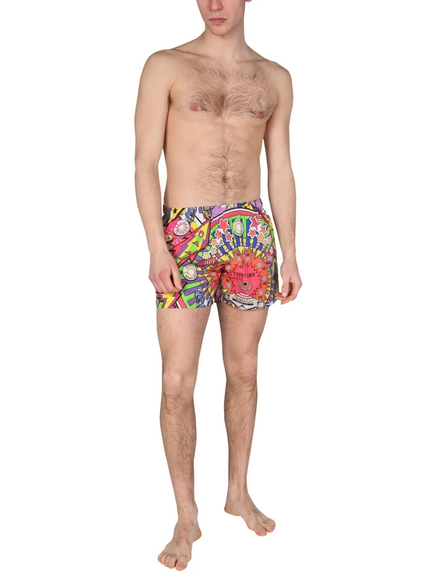 Moschino Pinball Allover Graphic Printed Swim Shorts