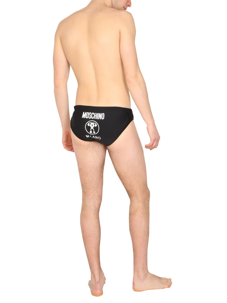 Moschino Rear Logo Print Swimming Briefs