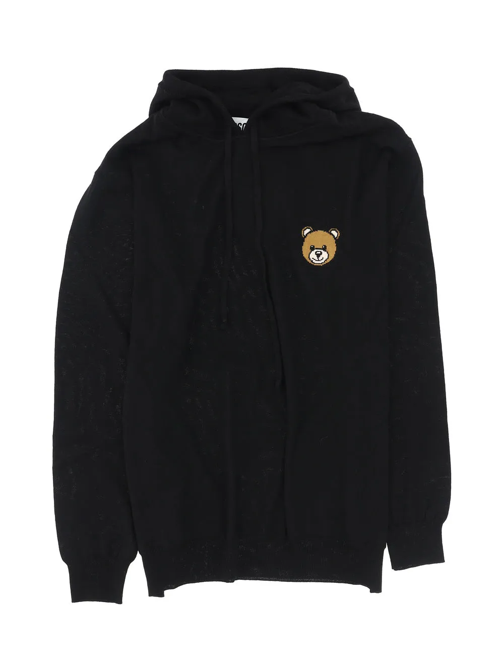 Moschino Teddy Bear Embroidered Drawstring Knitted Hoodie